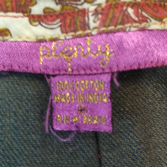 Plenty Anthropologie Embroidered boho denim skirt - Picture 4 of 4